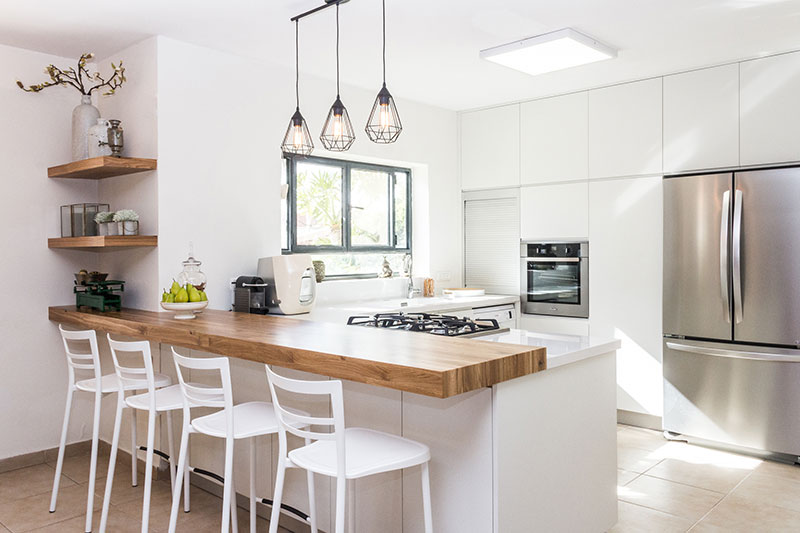 contemporary white wooden kitchen